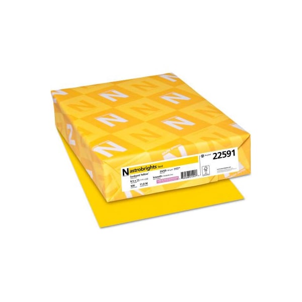 Neenah Paper Colored Paper - Astrobrights Paper, Yellow, 8-1/2in x 11in, 24 lb., 500 Sheets/Ream 22591 - main